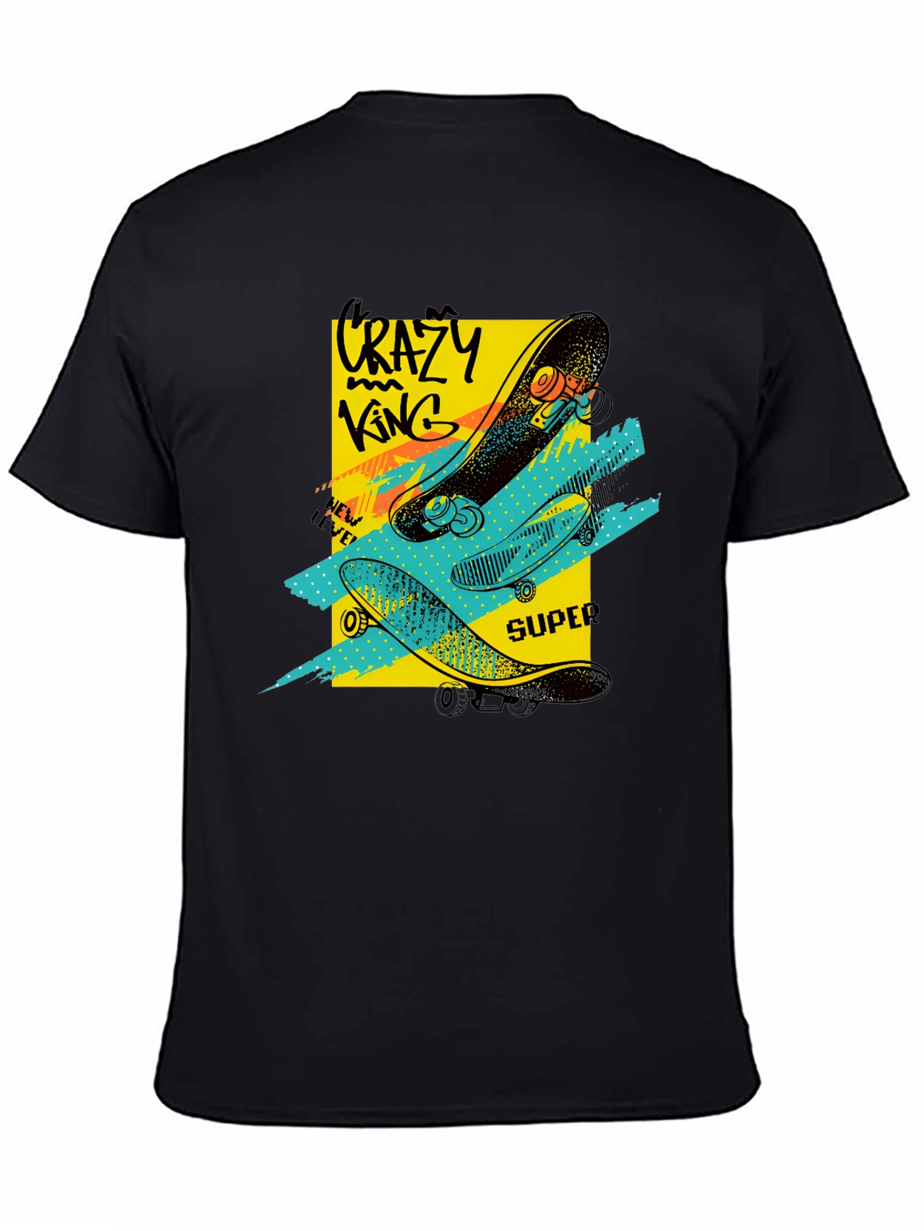 Crazy King Skateboard Graphic Tee - Urban Style