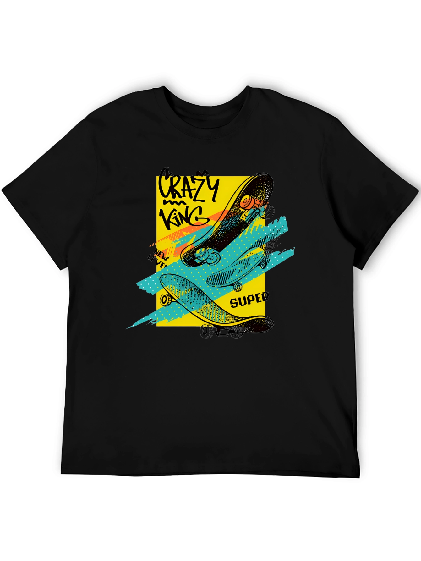 Crazy King Skateboard Graphic Tee - Urban Style