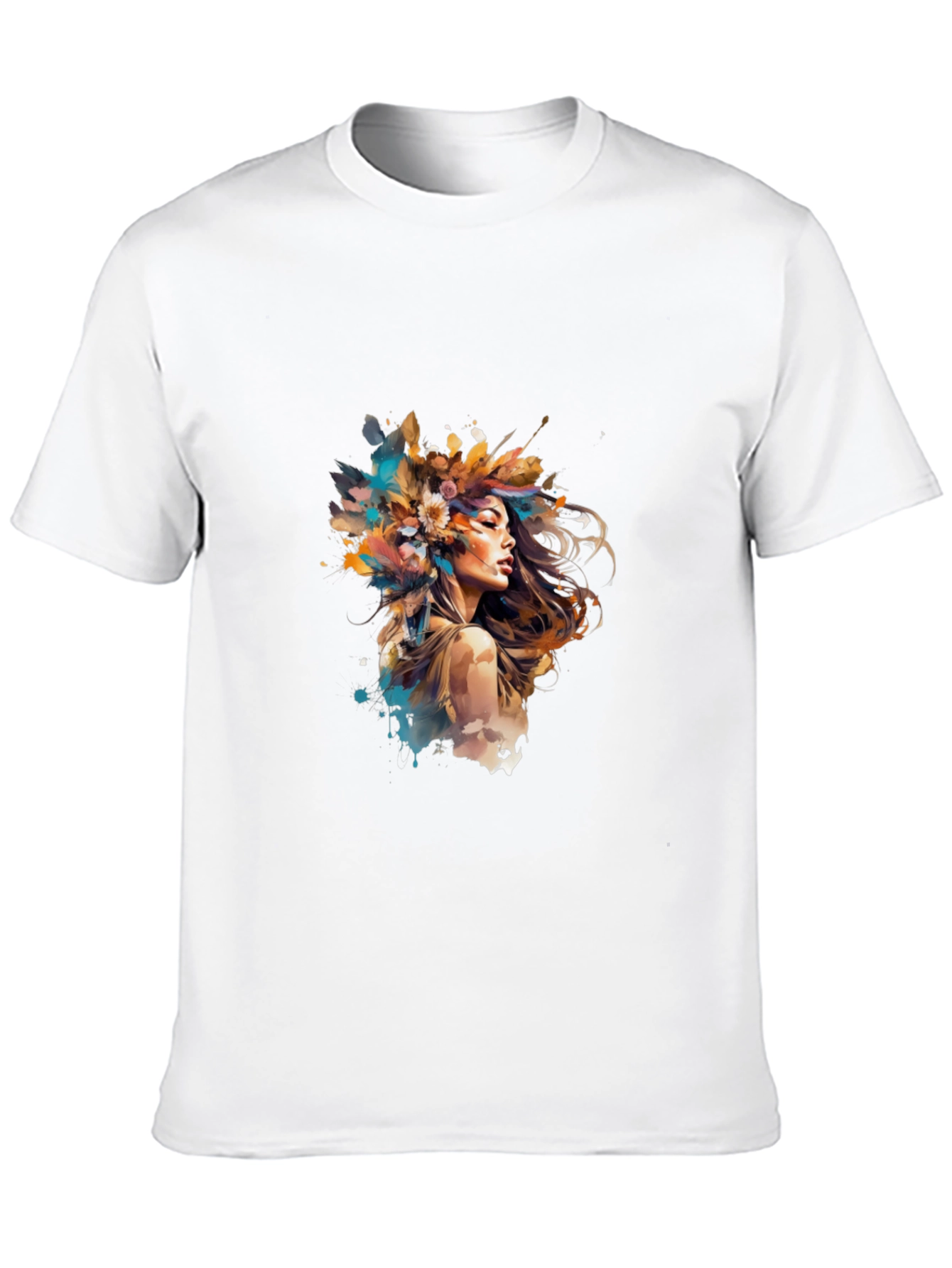 Artistic Woman Graphic Tee - Black