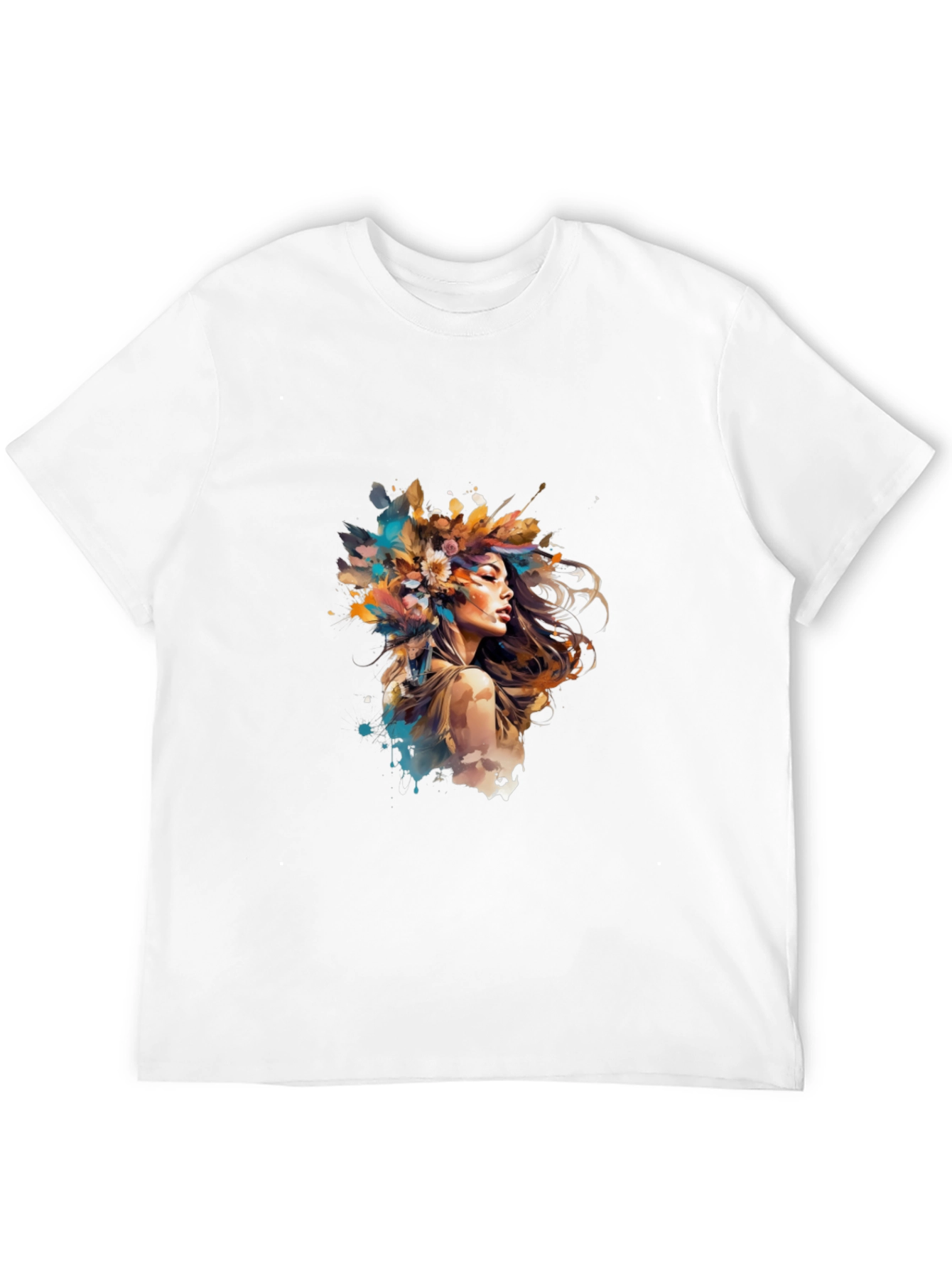 Artistic Woman Graphic Tee - Black