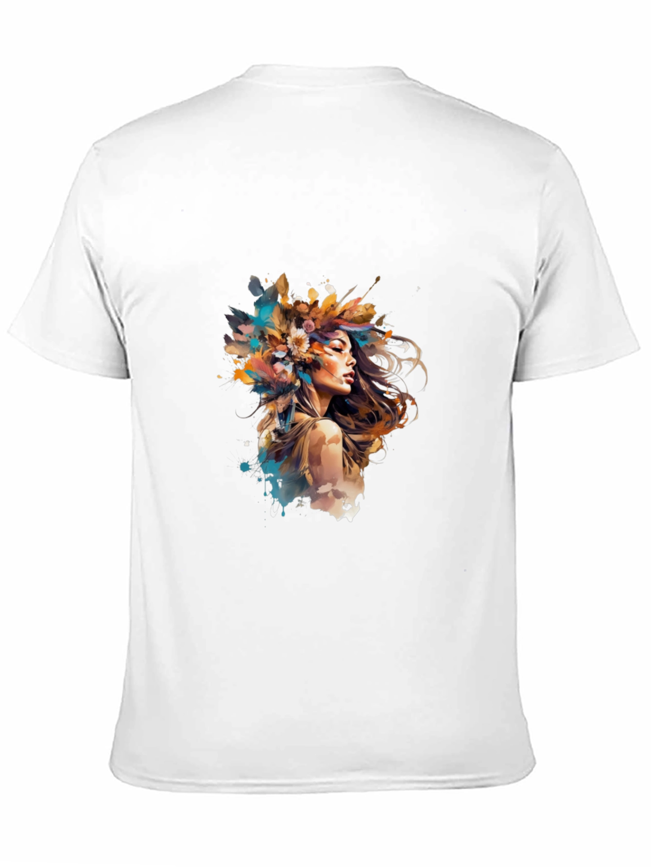 Artistic Woman Graphic Tee - Black