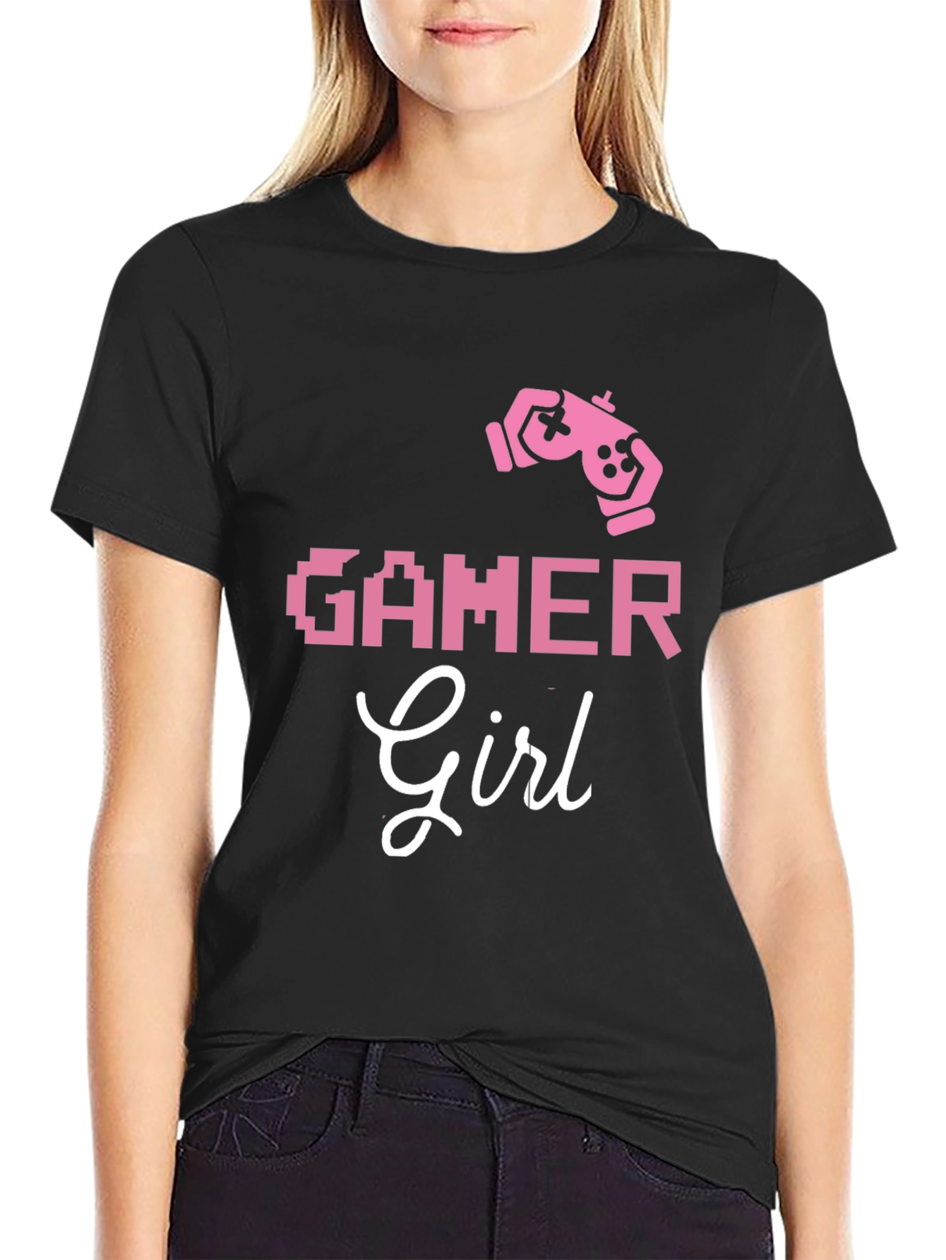 Gamer Girl T-Shirt - Pink Controller Graphic Tee