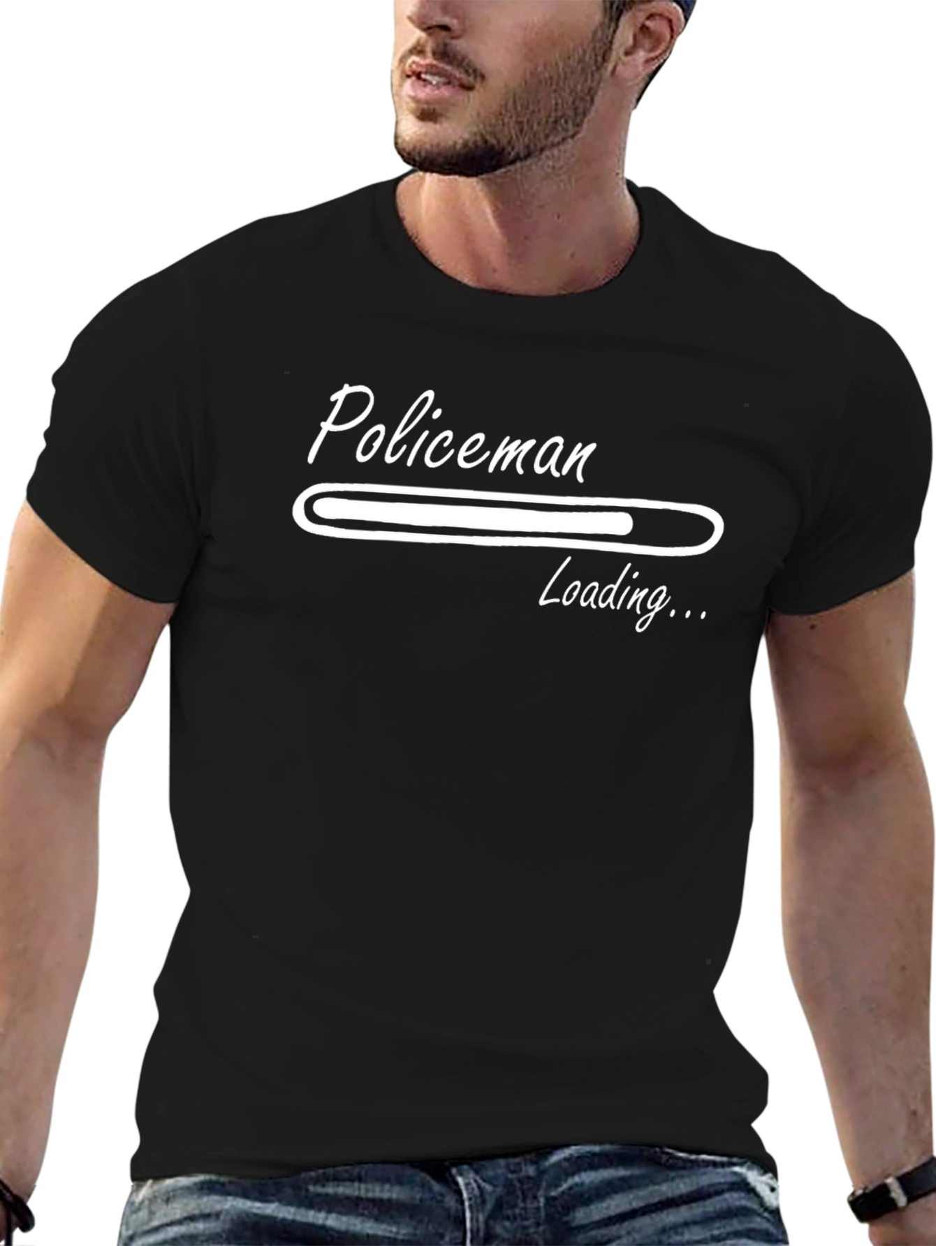 Policeman Loading T-Shirt - Funny Graphic Tee