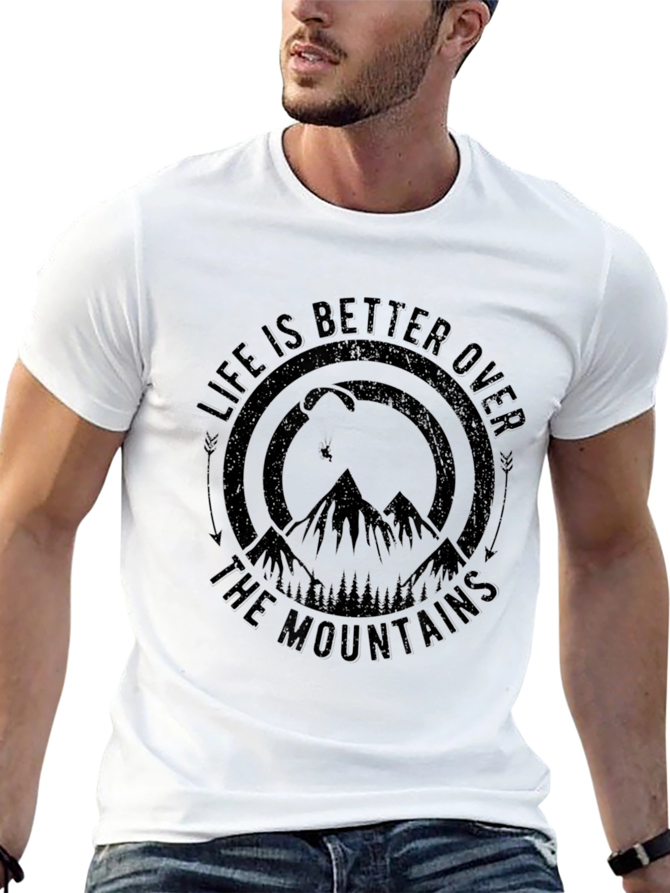 Life is Better Over the Mountains Black T-Shirt