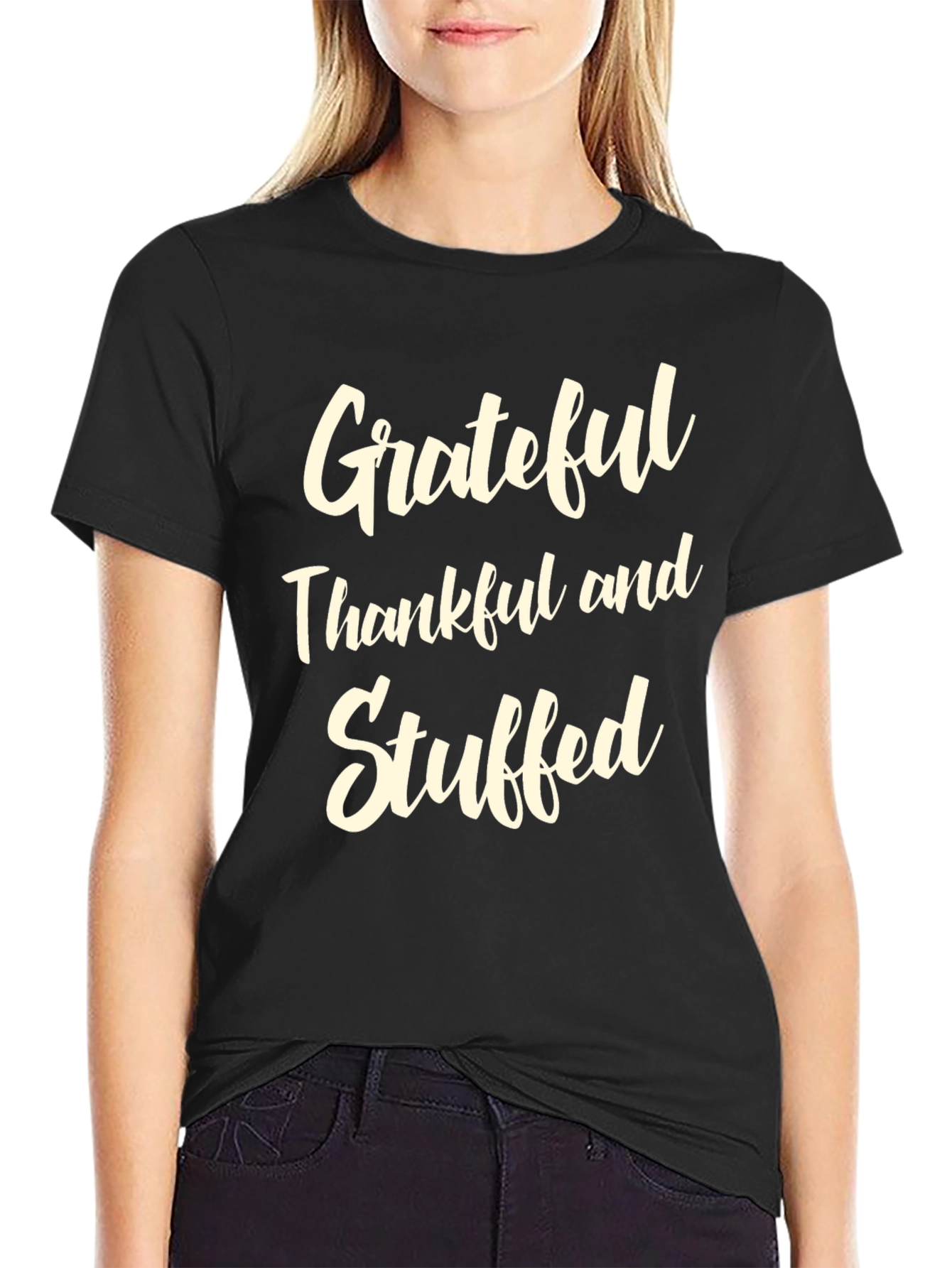 Grateful Thankful Stuffed Thanksgiving T-Shirt