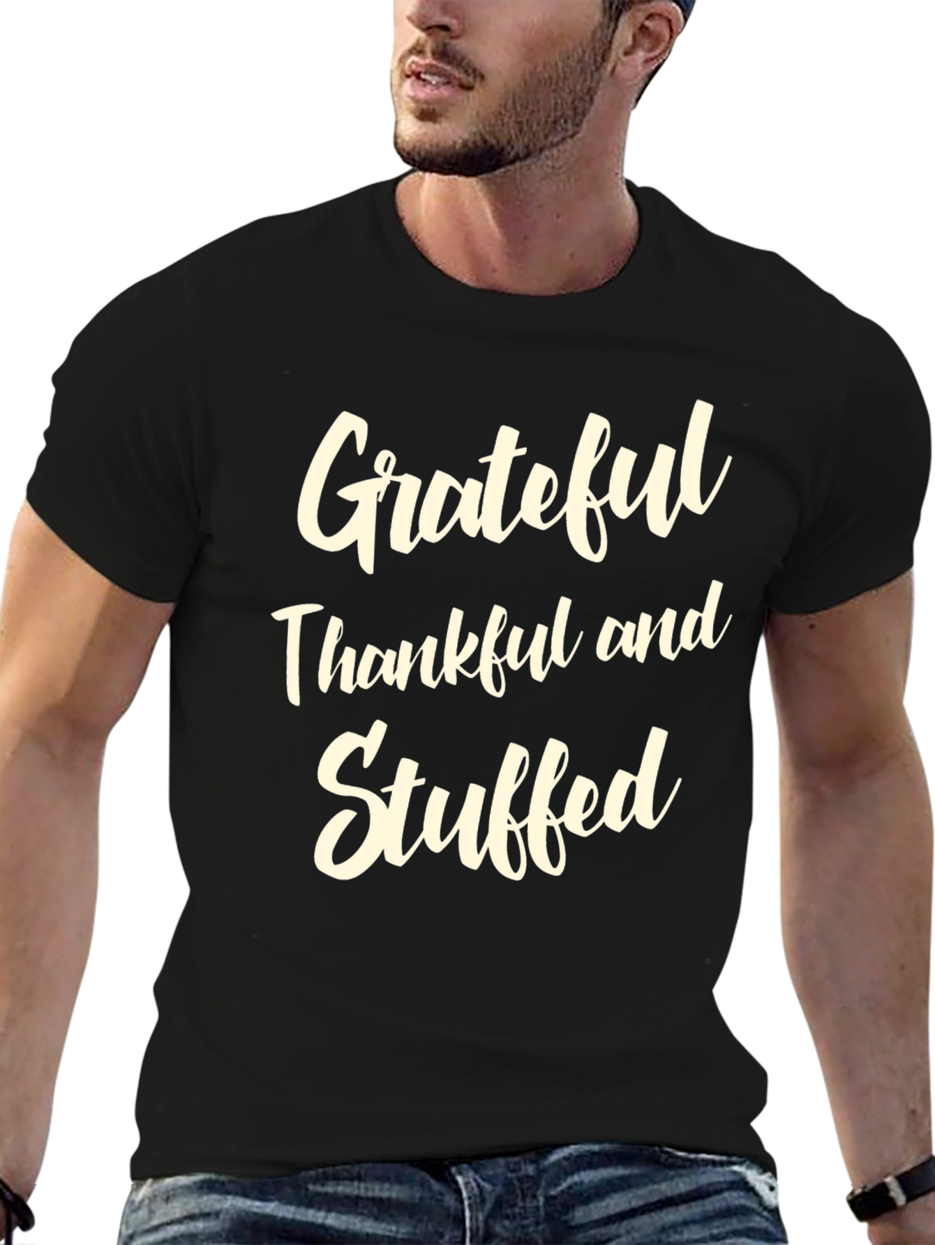 Grateful Thankful Stuffed Thanksgiving T-Shirt