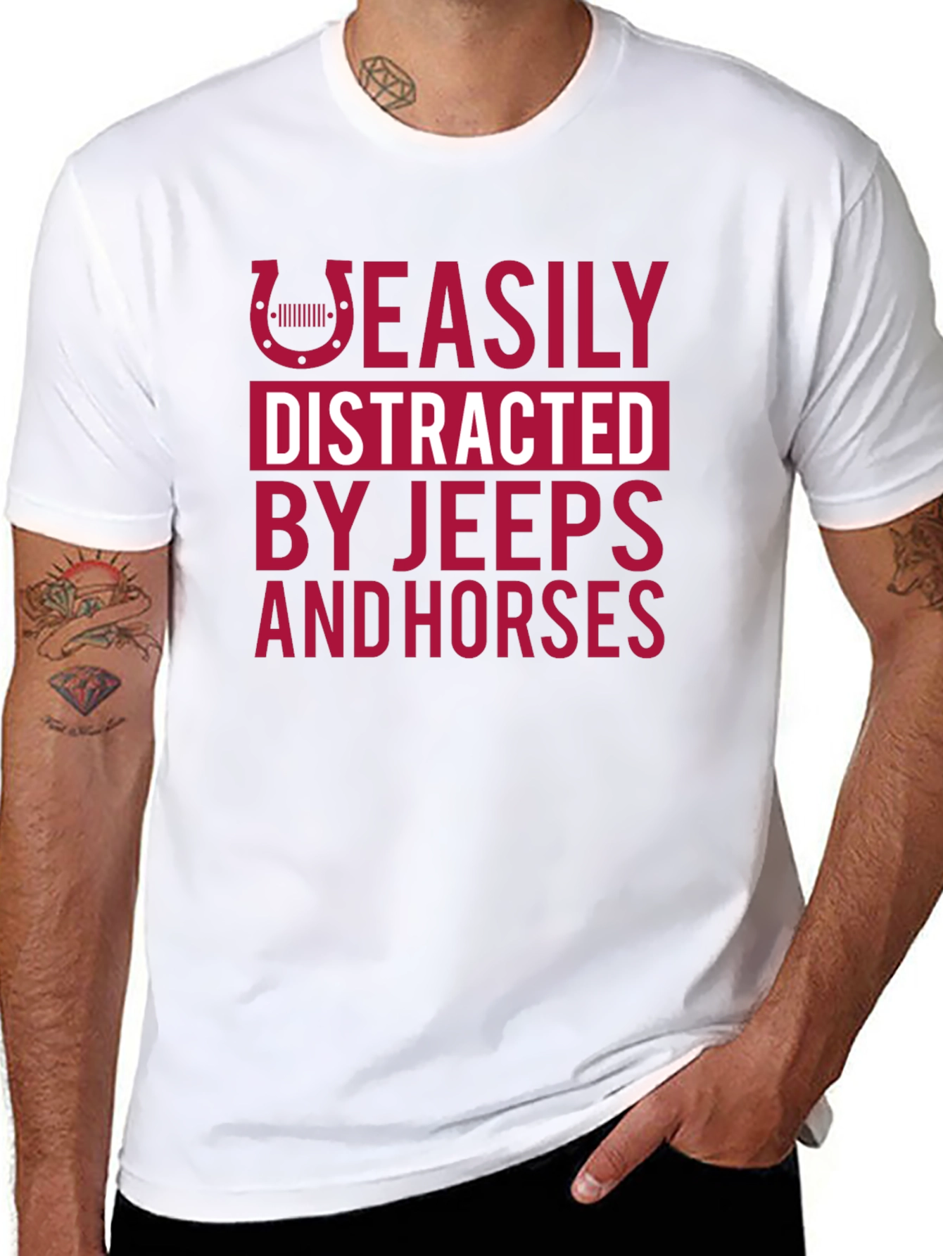 Easily Distracted Jeeps & Horses T-Shirt