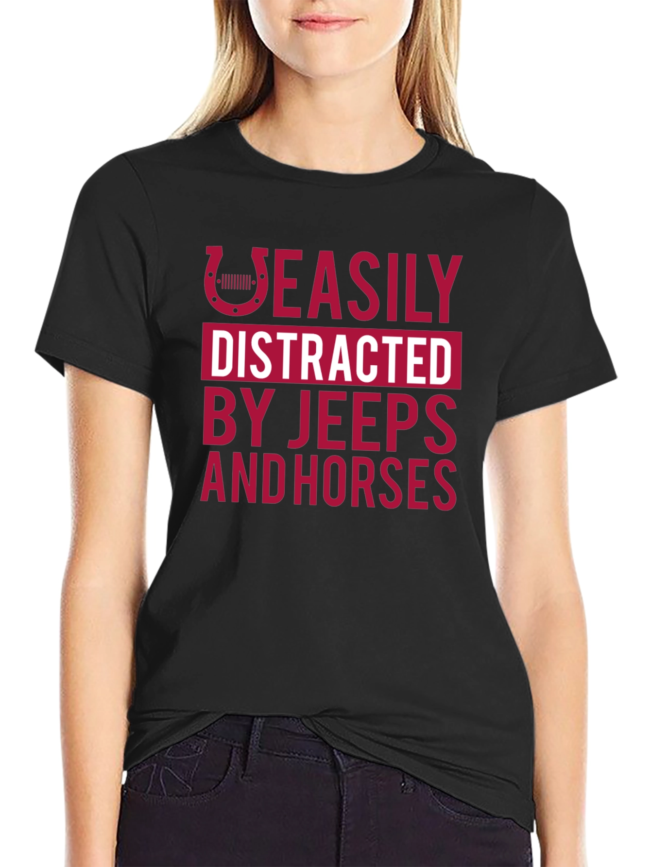 Easily Distracted Jeeps & Horses T-Shirt
