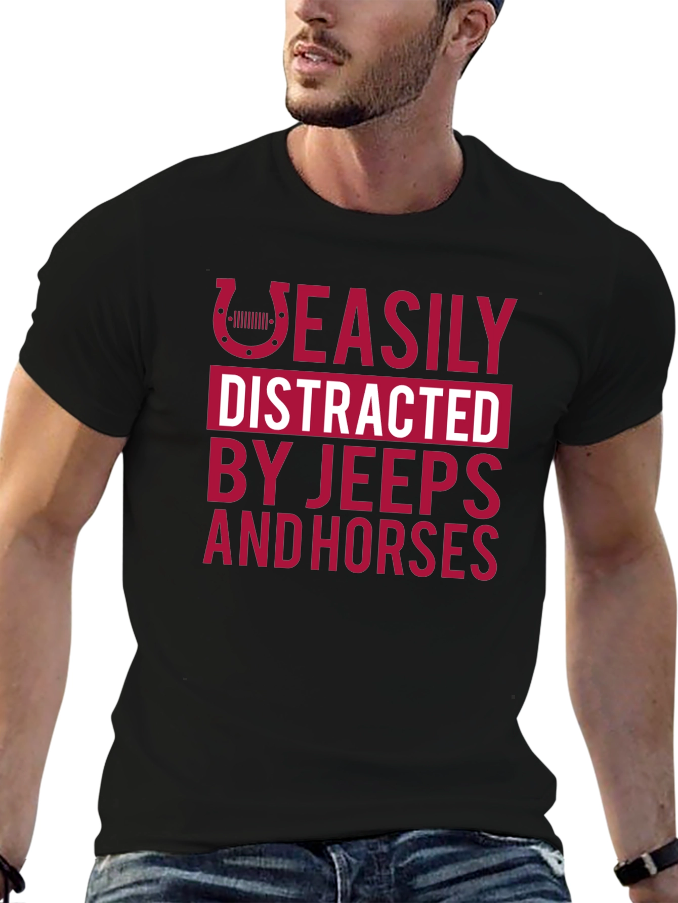 Easily Distracted Jeeps & Horses T-Shirt