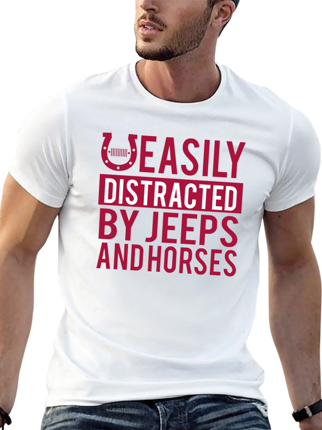 Easily Distracted Jeeps & Horses T-Shirt