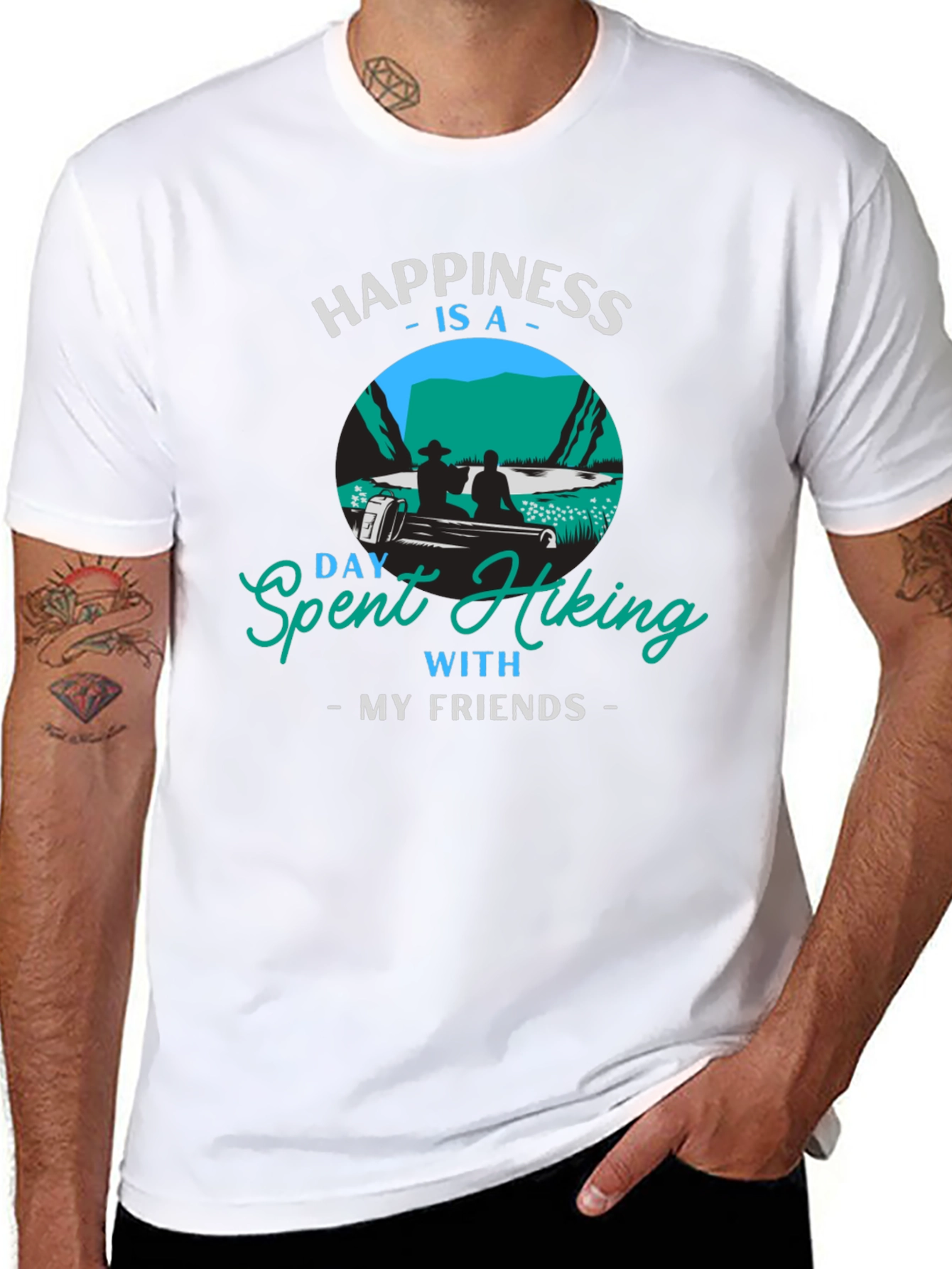 Hiking Friends Tee - Happiness Is Hiking