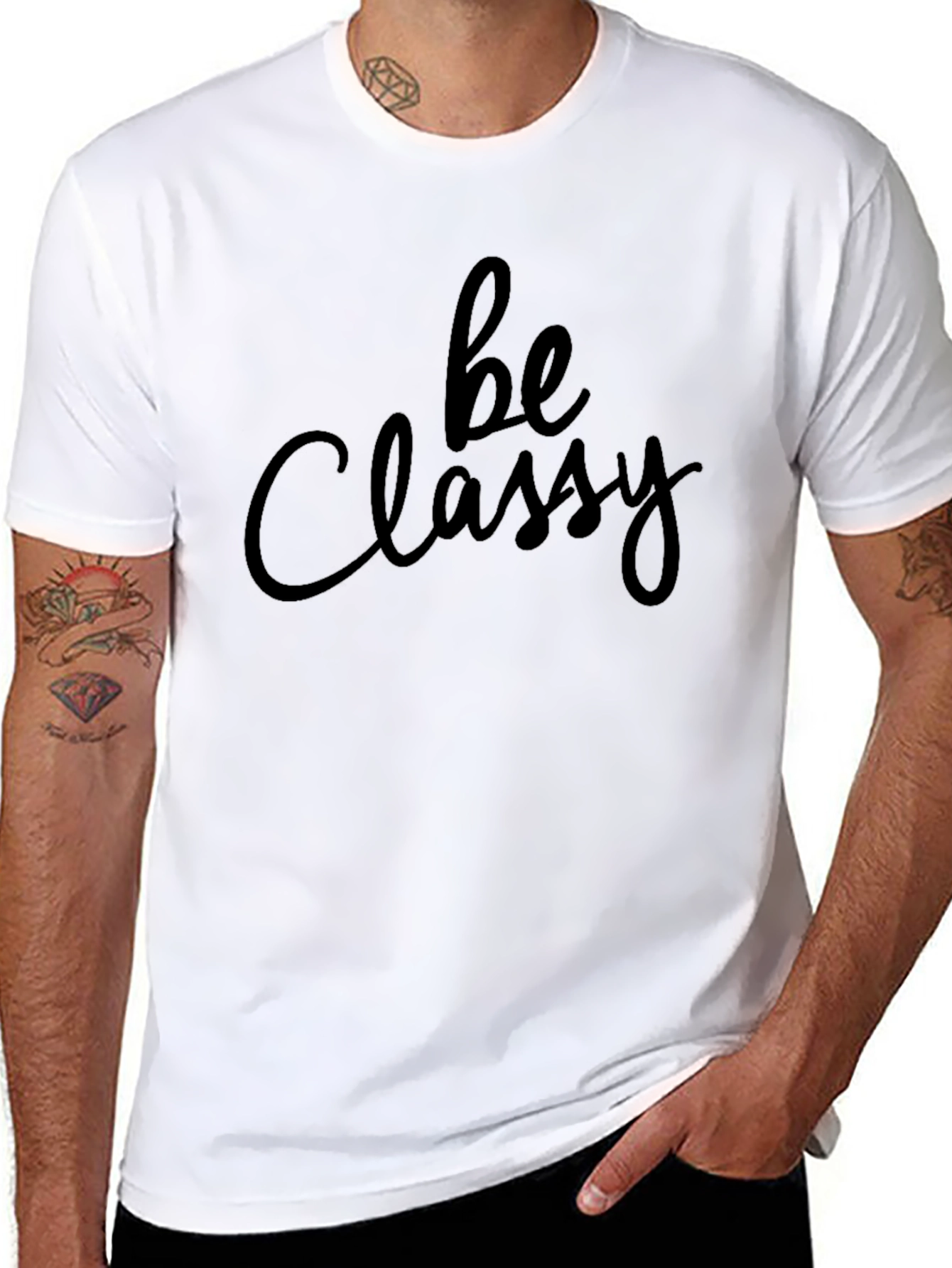 Be Classy Black T-Shirt - Stylish Casual Wear