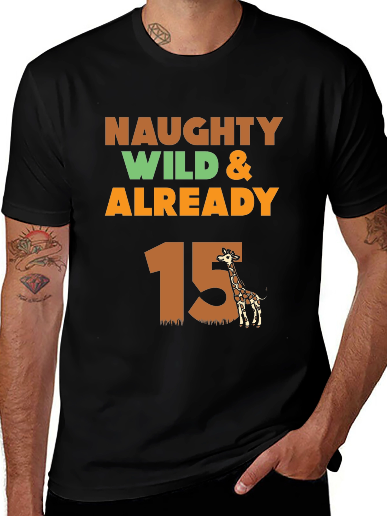 Naughty Wild & Already 15 Giraffe T-Shirt