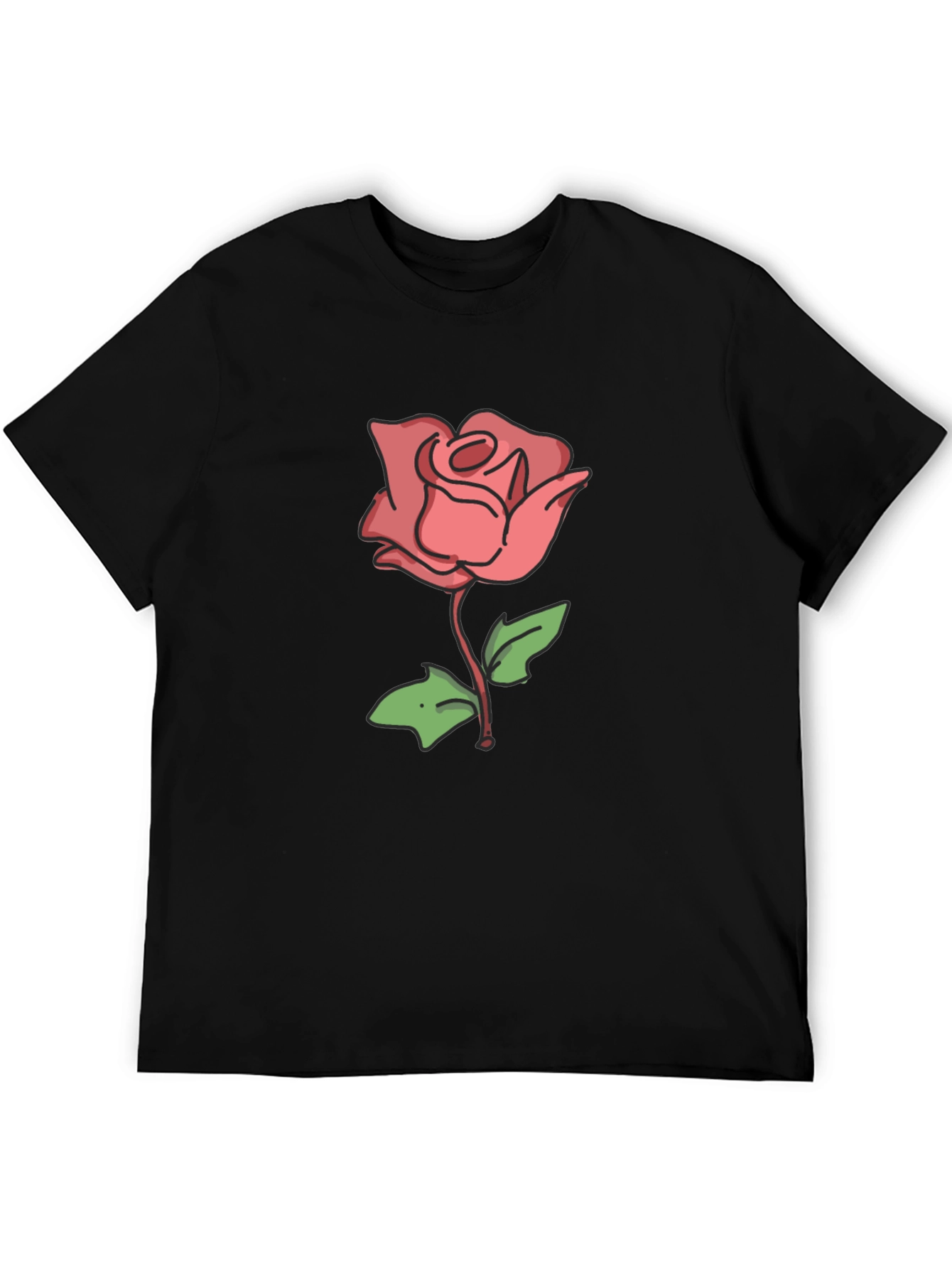 Rose Graphic Black T-Shirt
