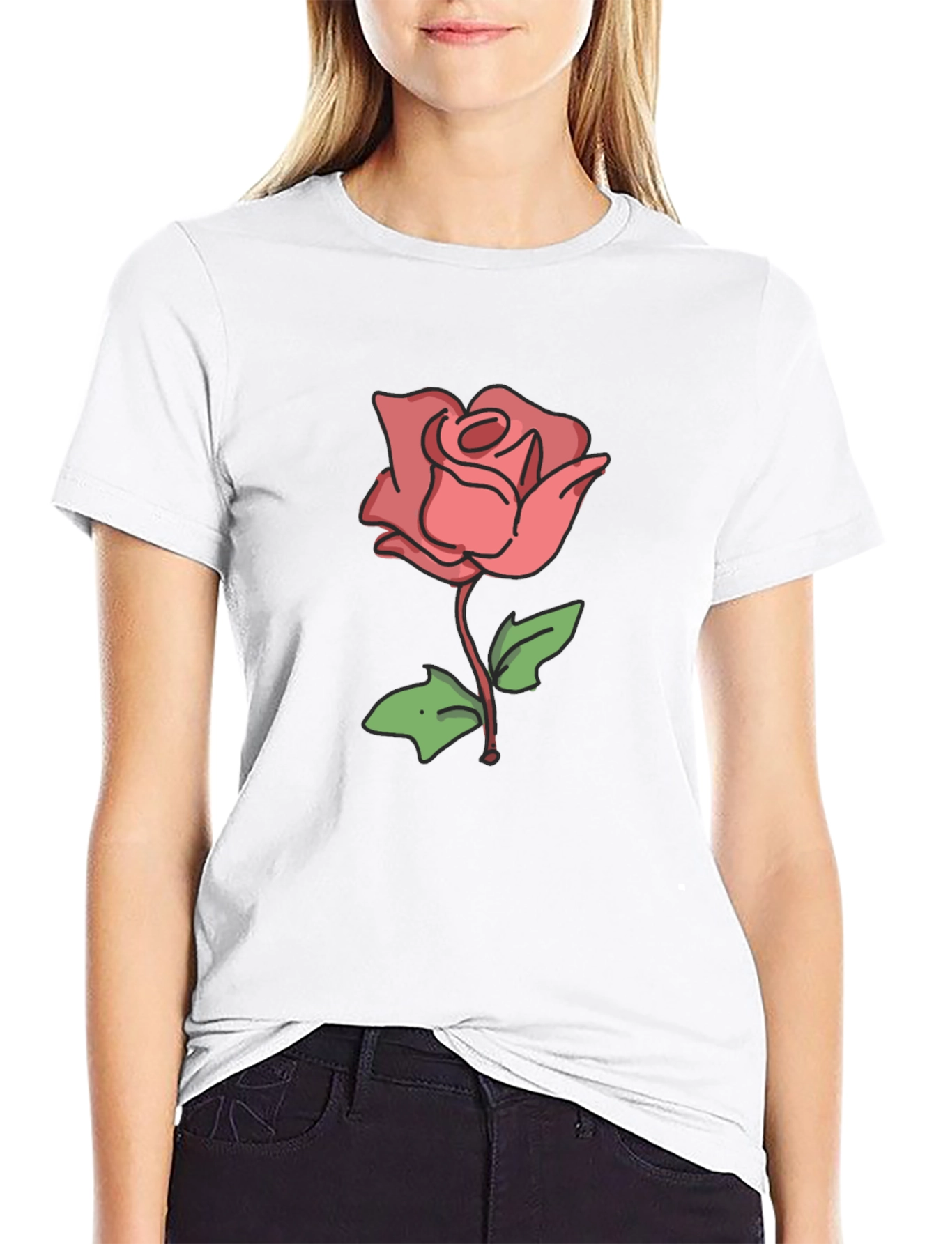 Rose Graphic Black T-Shirt