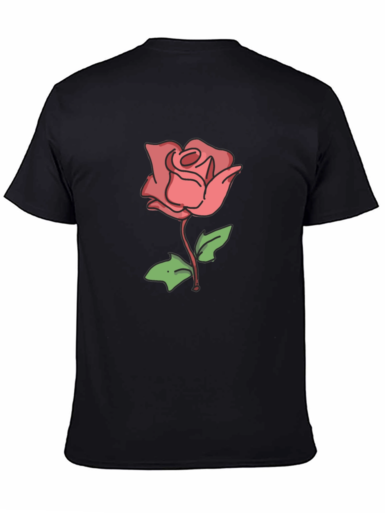 Rose Graphic Black T-Shirt