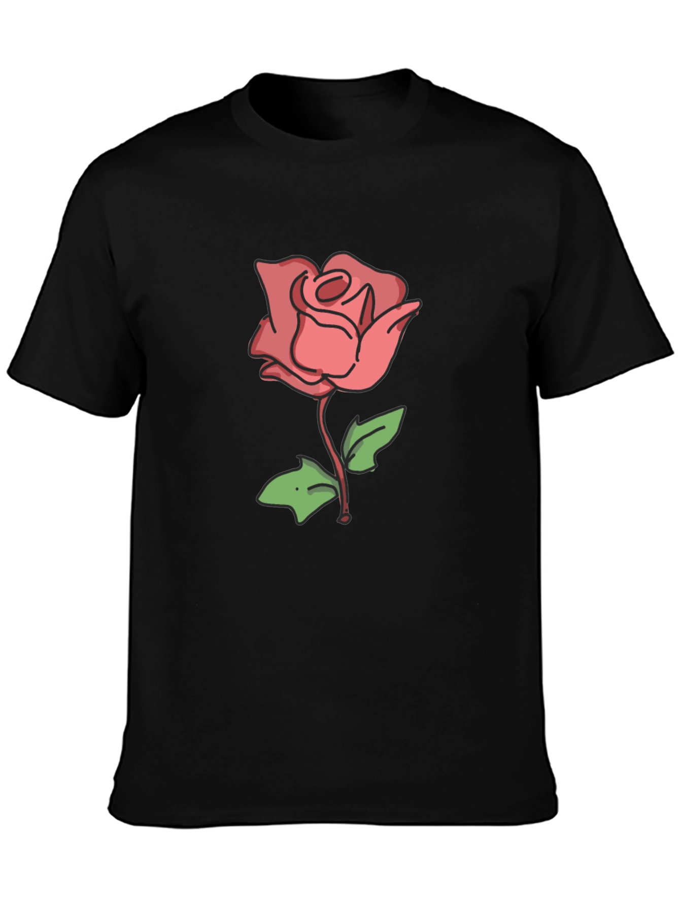 Rose Graphic Black T-Shirt
