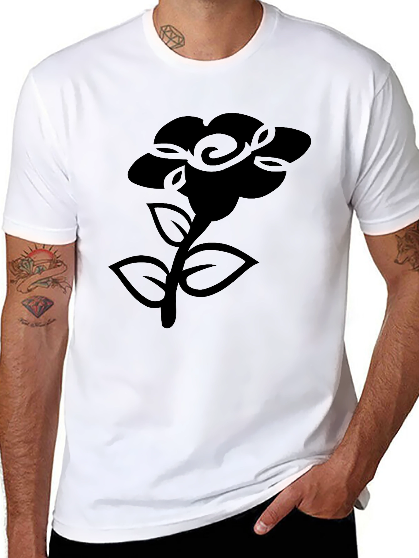 Black Floral Graphic T-Shirt - Modern & Stylish