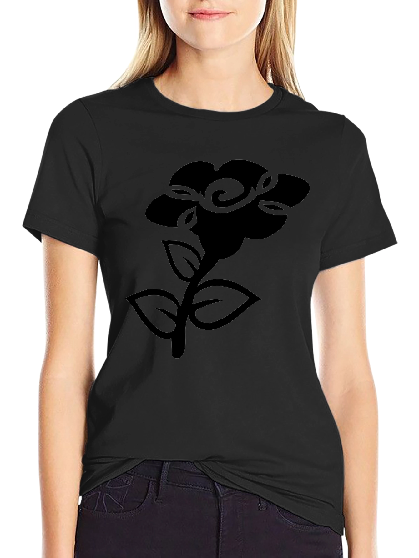 Black Floral Graphic T-Shirt - Modern & Stylish