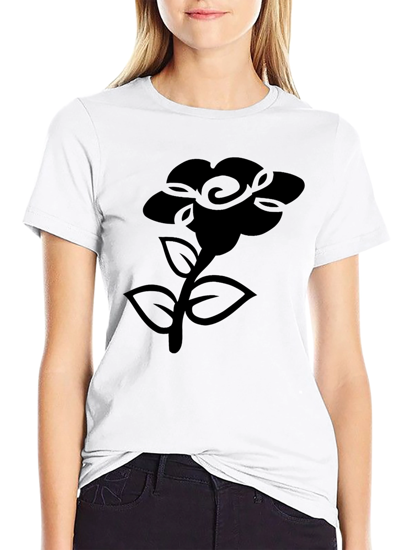 Black Floral Graphic T-Shirt - Modern & Stylish
