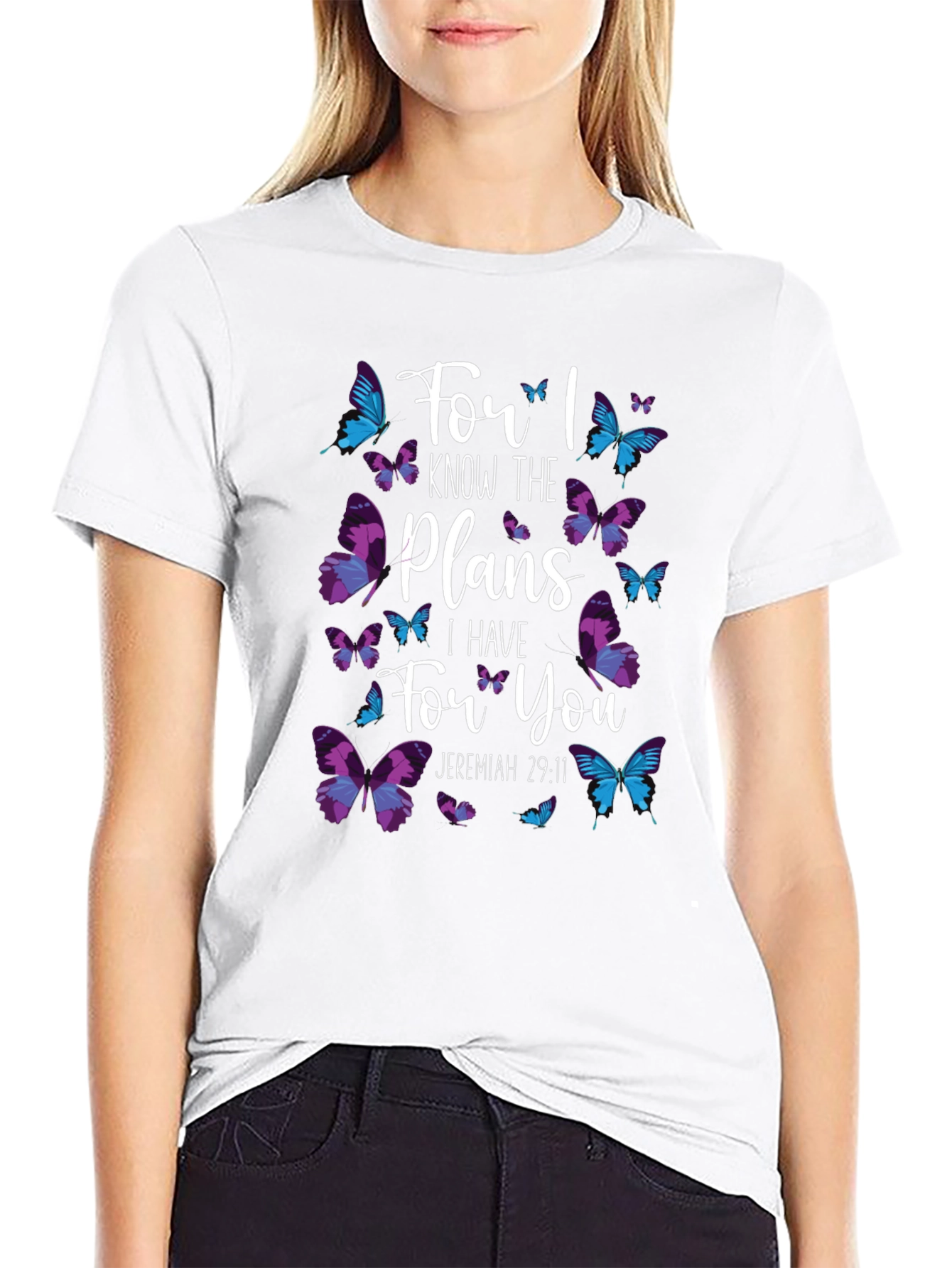 Butterfly Scripture T-Shirt - Jeremiah 29:11