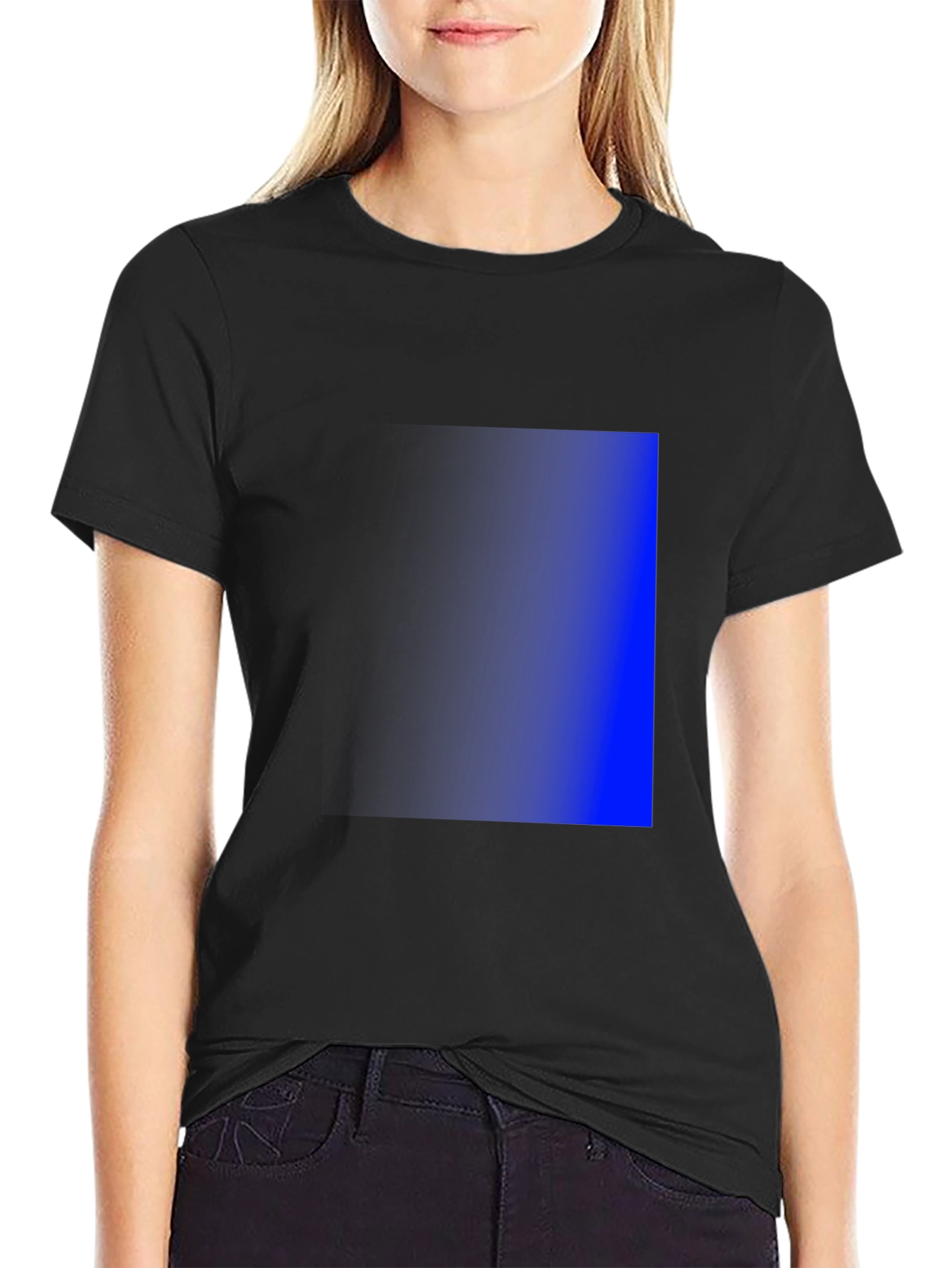 Mens Black T-Shirt with Gradient Square Design