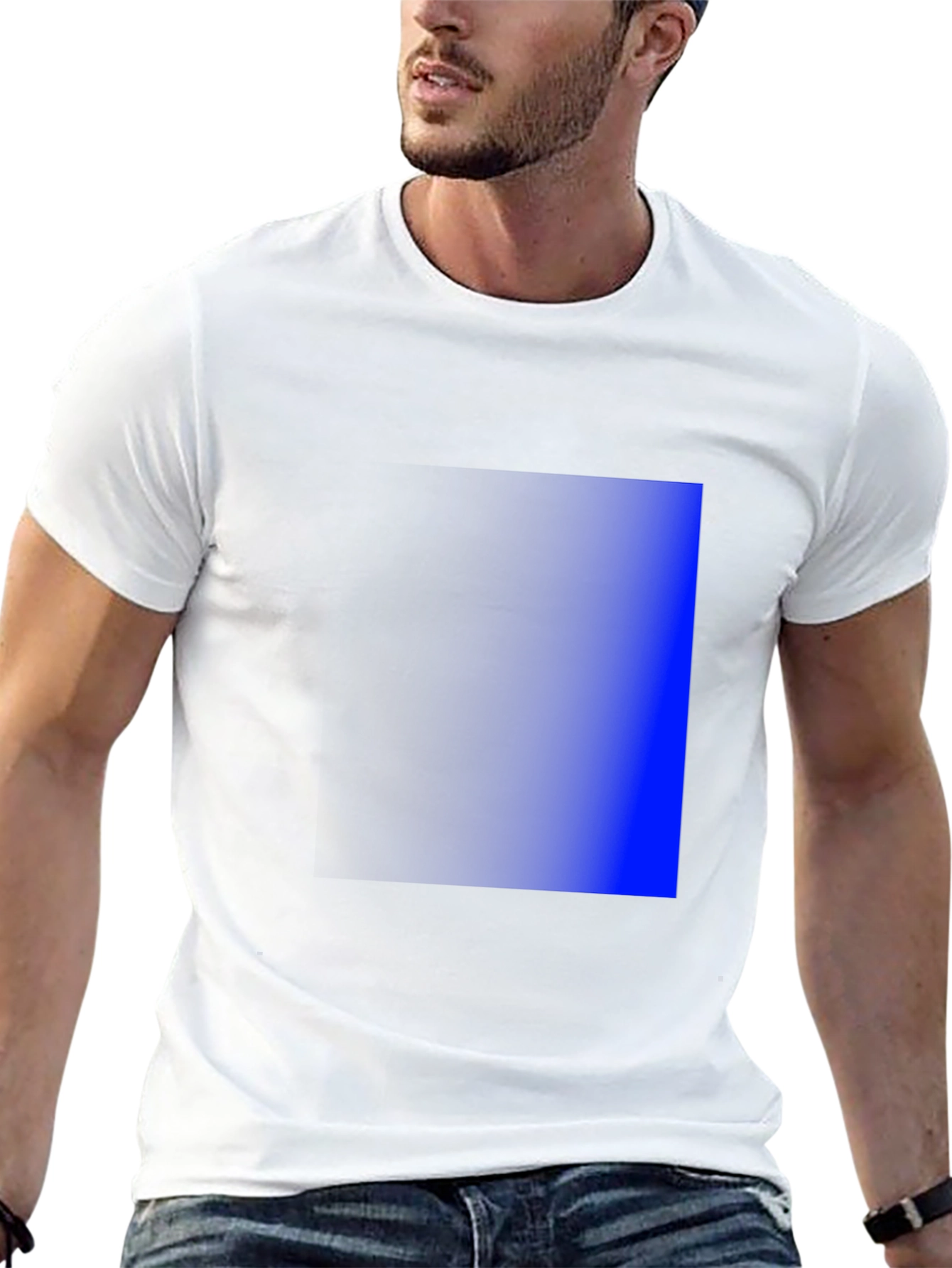 Mens Black T-Shirt with Gradient Square Design