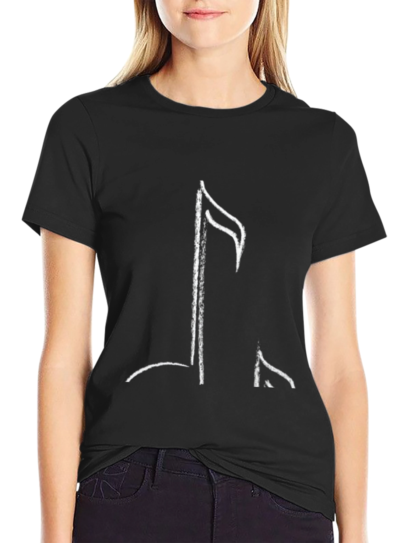 Music Note Graphic Black T-Shirt