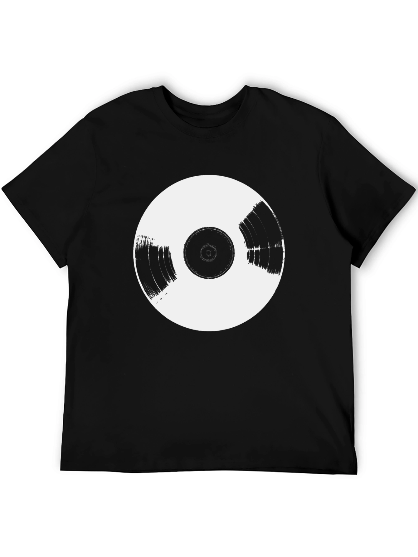 Vinyl Record Graphic Tee - Black