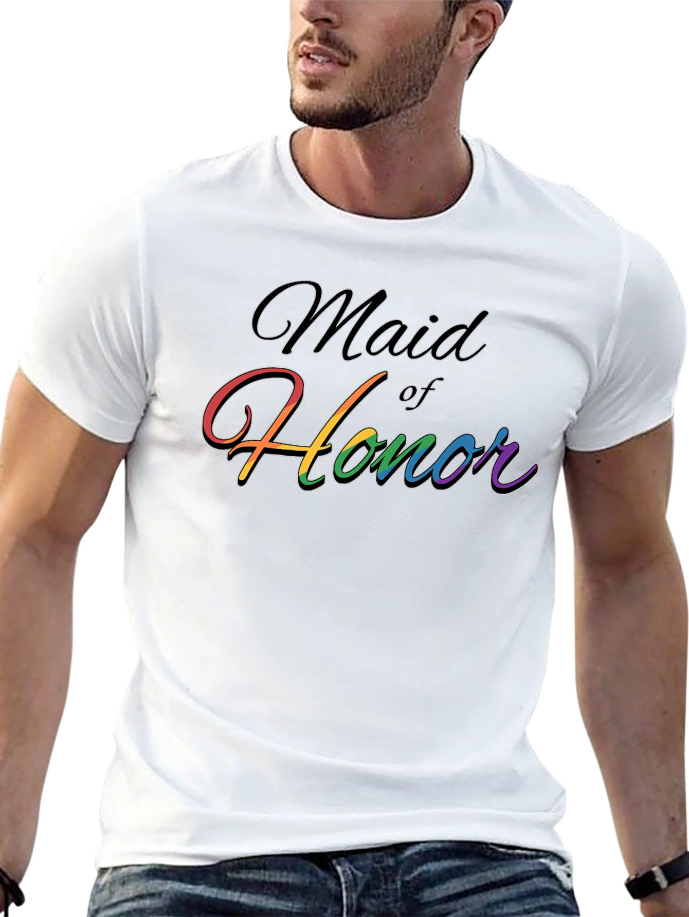 Maid of Honor Rainbow Pride T-Shirt
