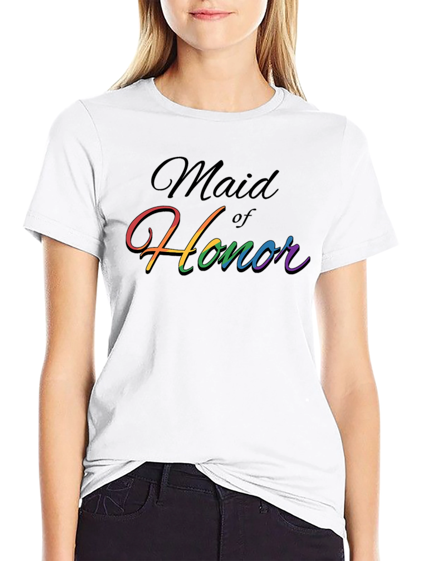 Maid of Honor Rainbow Pride T-Shirt