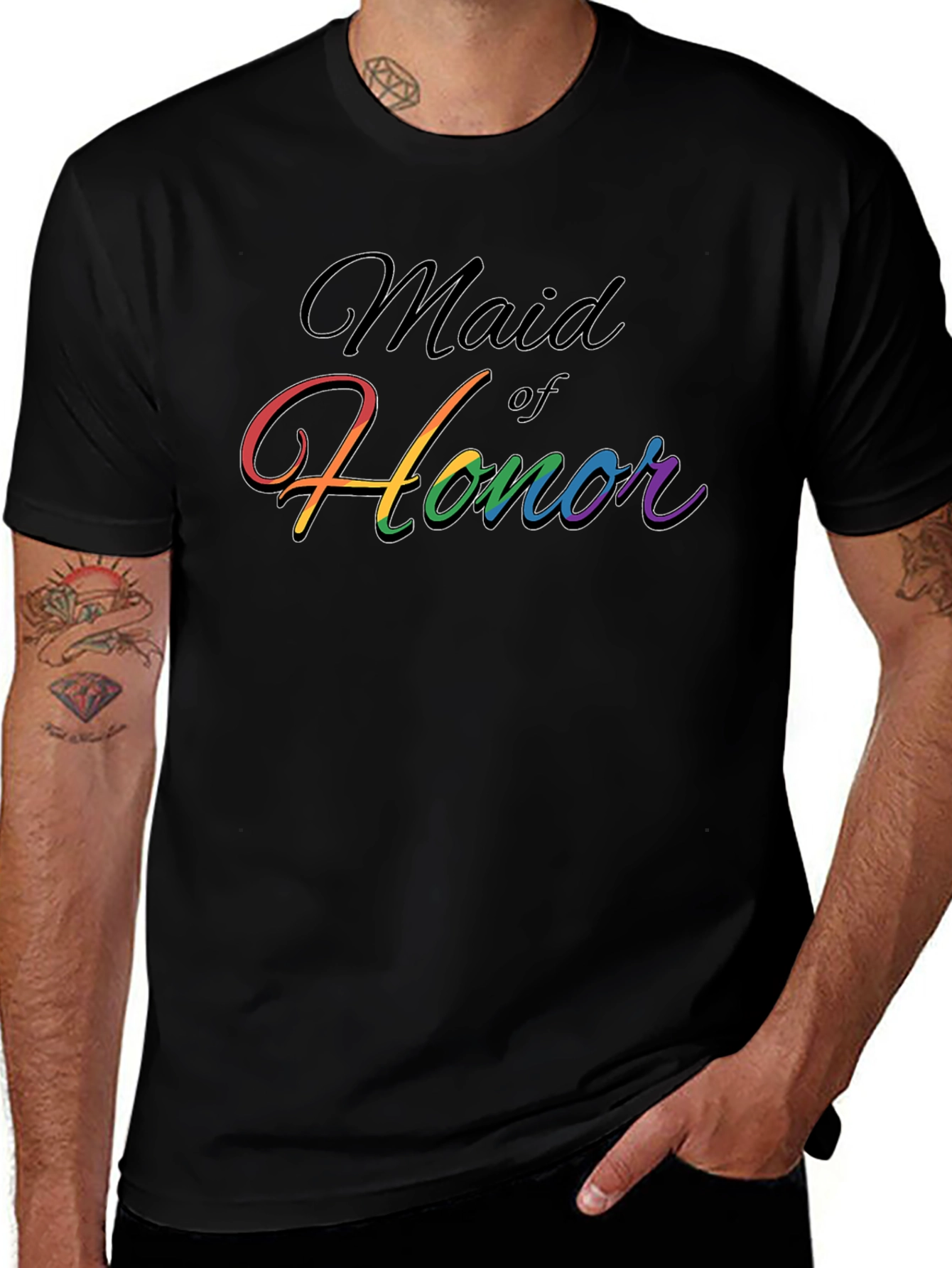 Maid of Honor Rainbow Pride T-Shirt