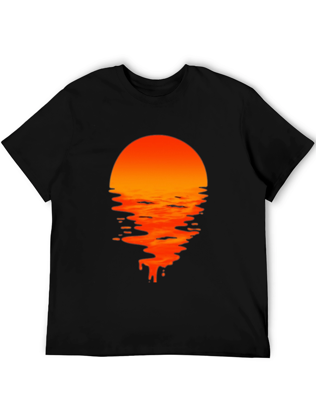 Sunset Drip Graphic Tee - Black
