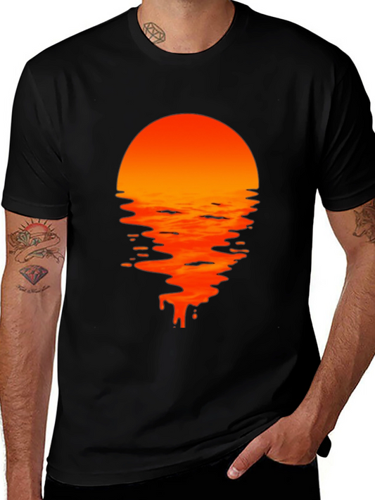 Sunset Drip Graphic Tee - Black
