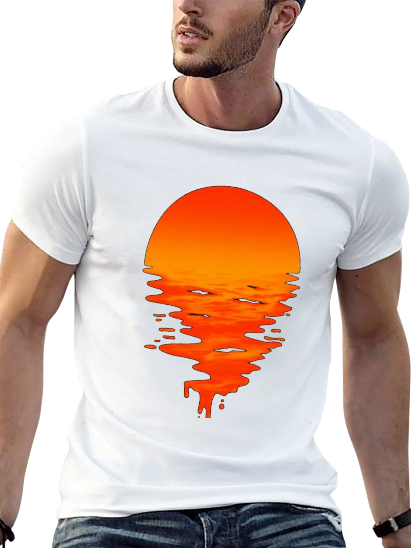 Sunset Drip Graphic Tee - Black