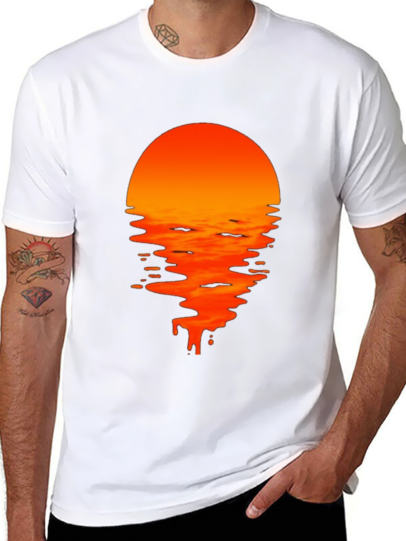 Sunset Drip Graphic Tee - Black