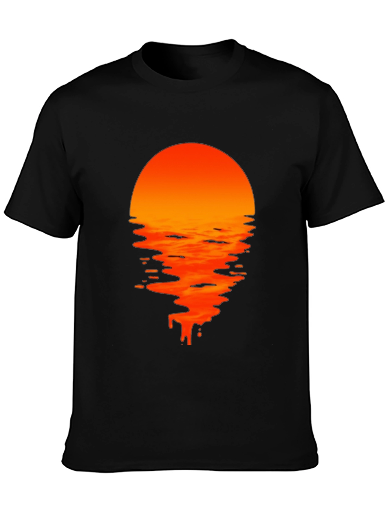 Sunset Drip Graphic Tee - Black