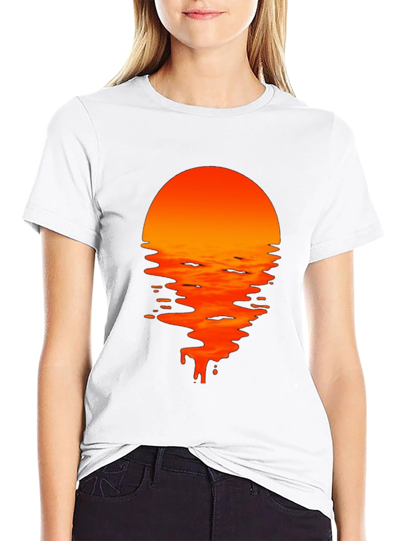 Sunset Drip Graphic Tee - Black