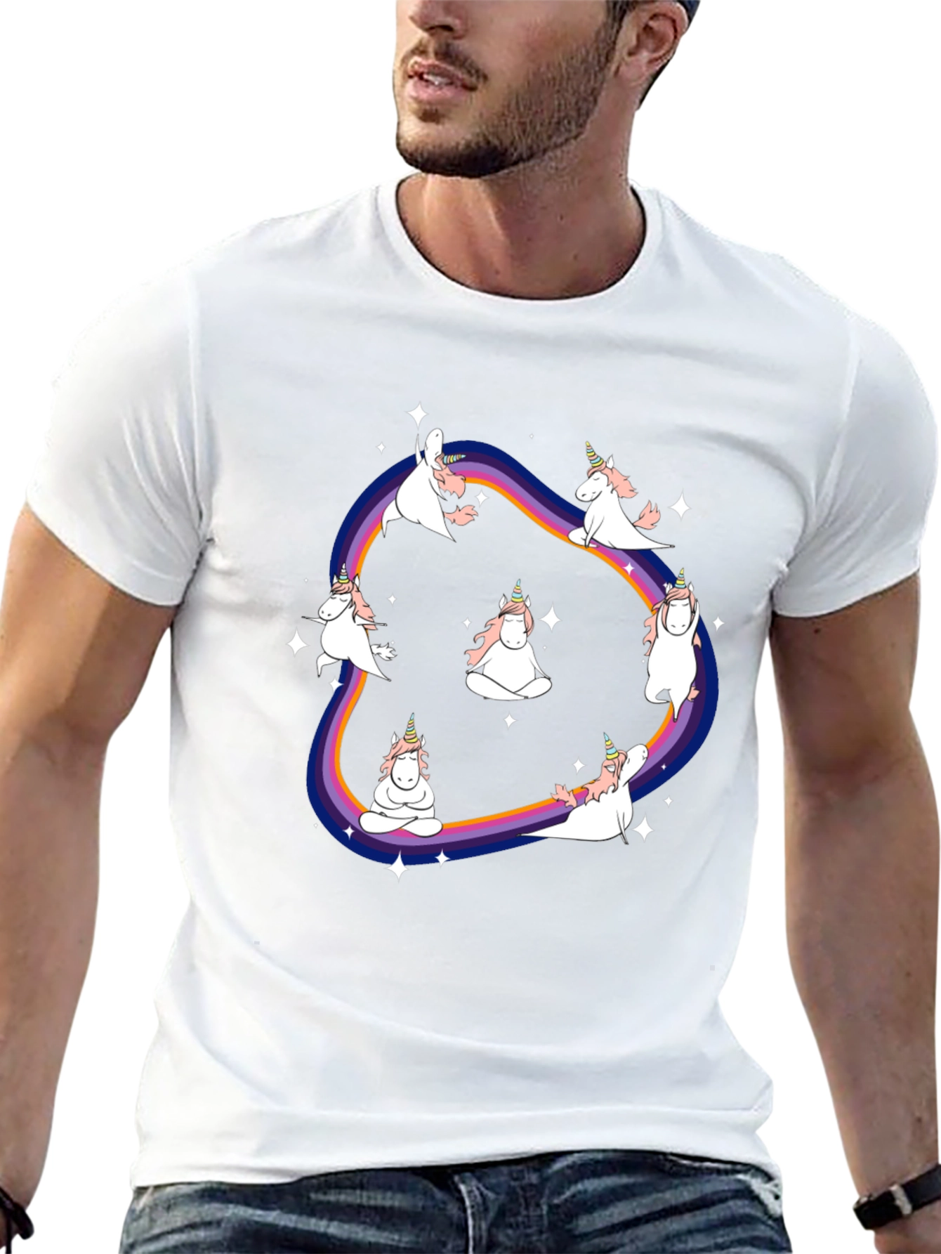 Unicorn Yoga Rainbow T-Shirt