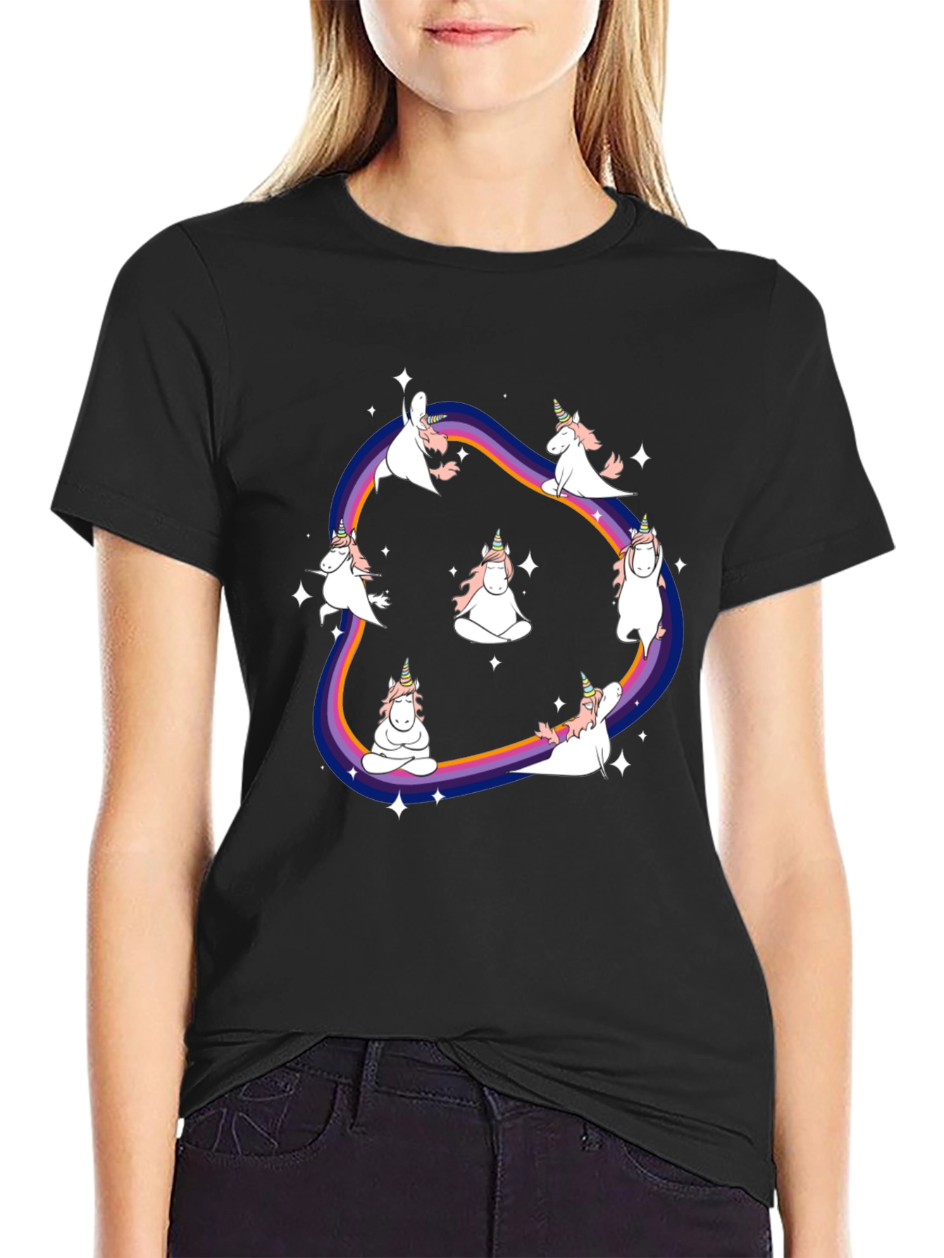 Unicorn Yoga Rainbow T-Shirt