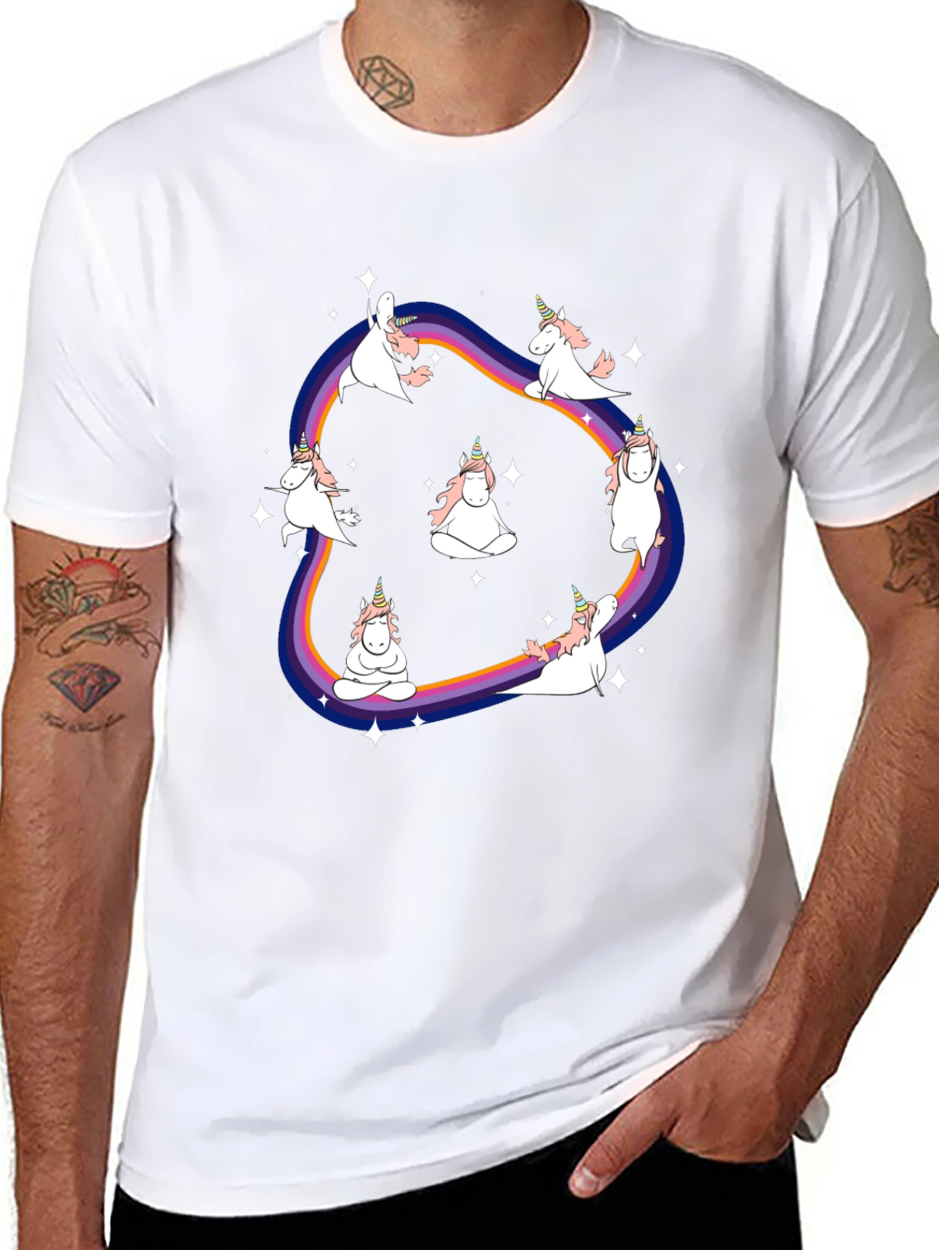Unicorn Yoga Rainbow T-Shirt