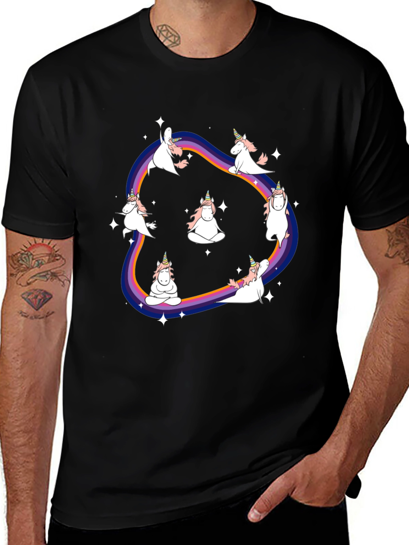 Unicorn Yoga Rainbow T-Shirt
