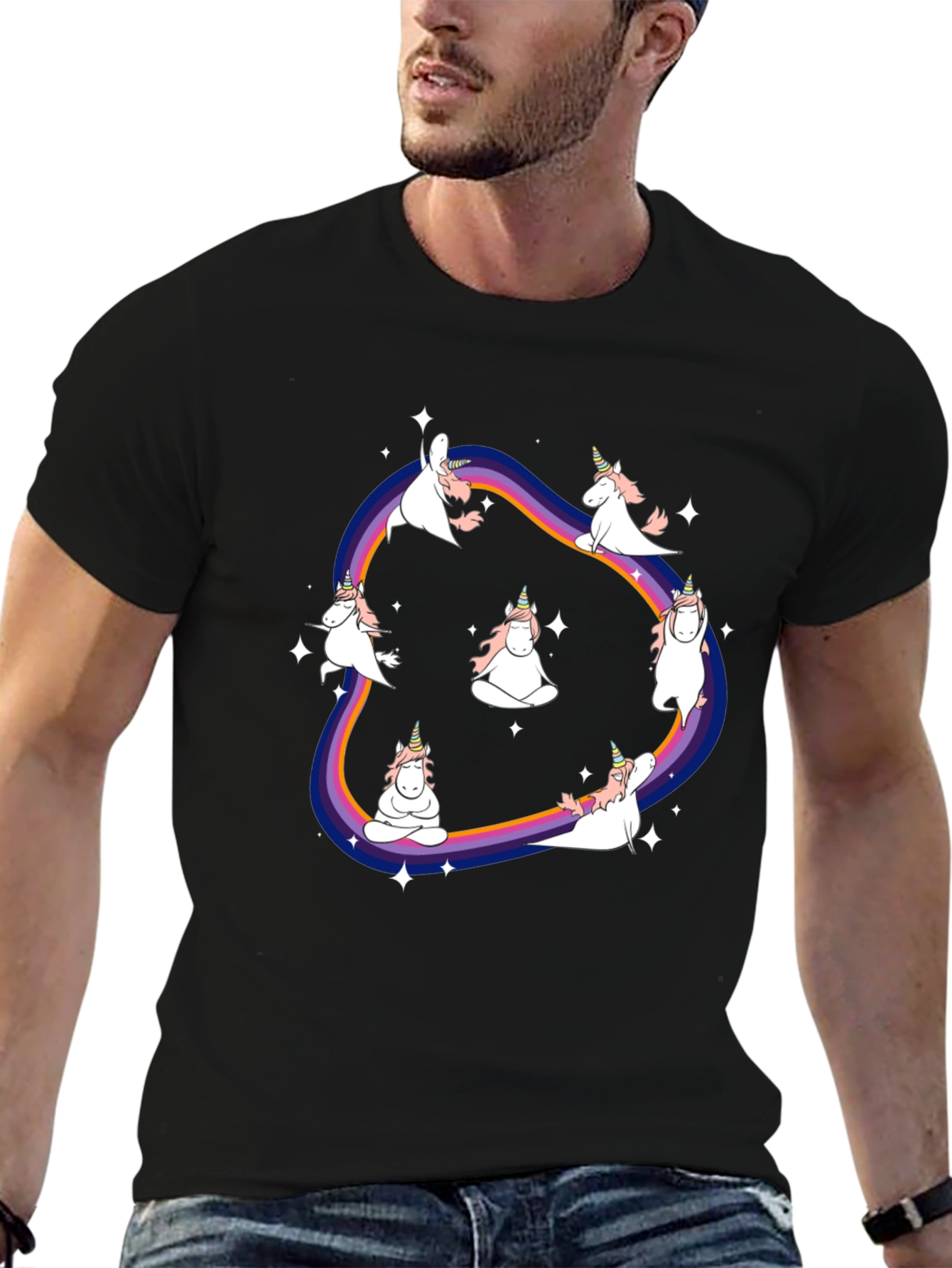 Unicorn Yoga Rainbow T-Shirt