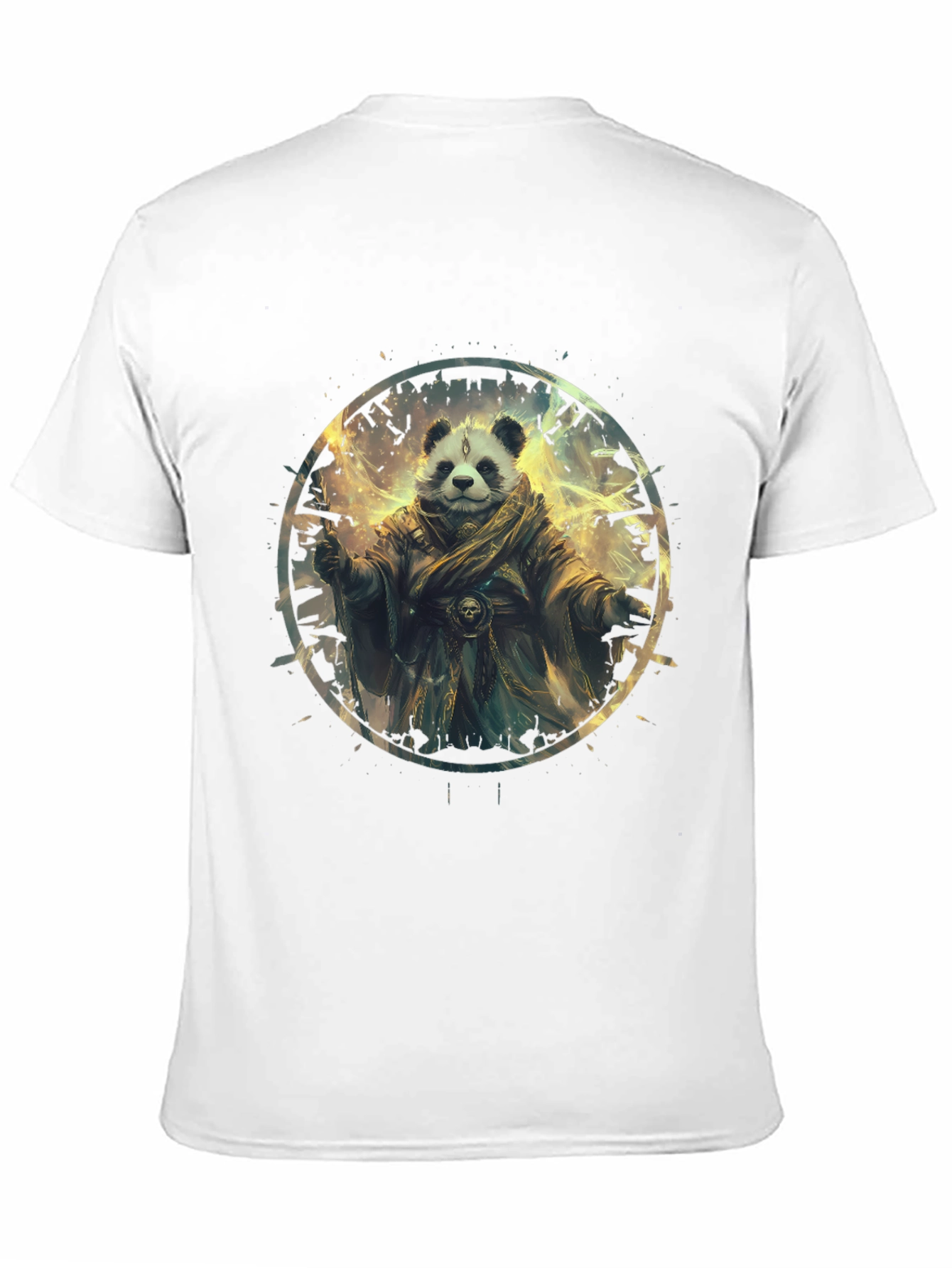 Panda Wizard Graphic Tee - Black Cotton T-Shirt