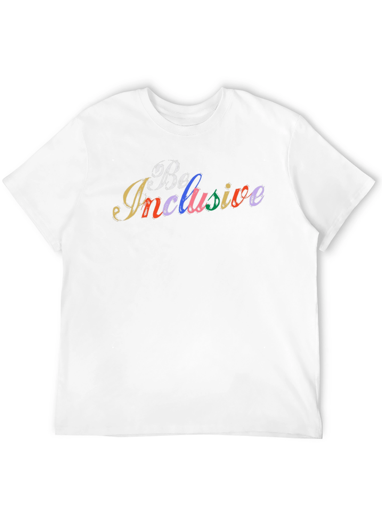 Be Inclusive Rainbow Text Black T-Shirt