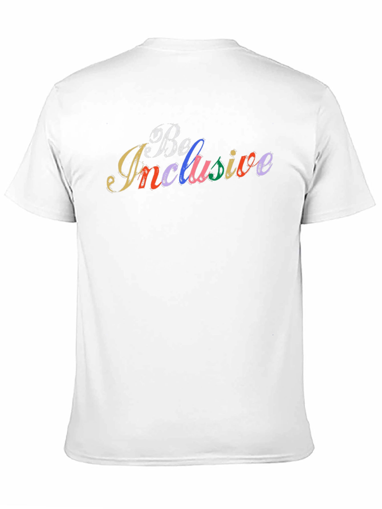 Be Inclusive Rainbow Text Black T-Shirt