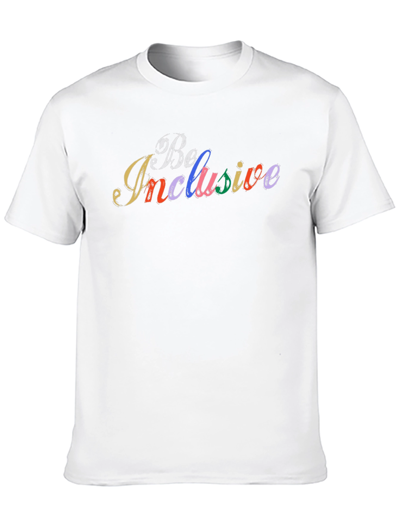 Be Inclusive Rainbow Text Black T-Shirt