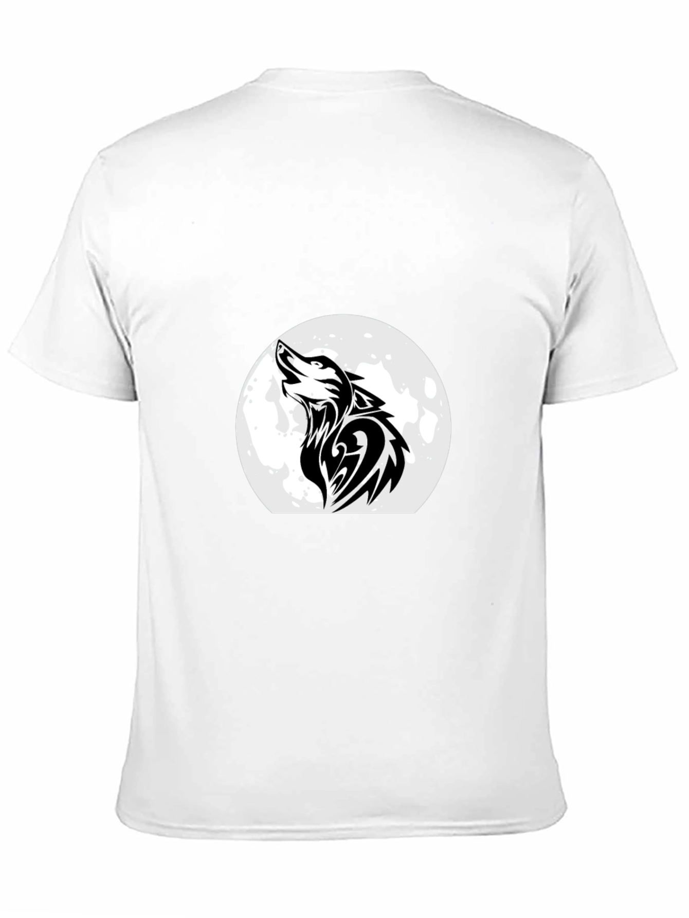 Wolf Howling at Moon Black T-Shirt