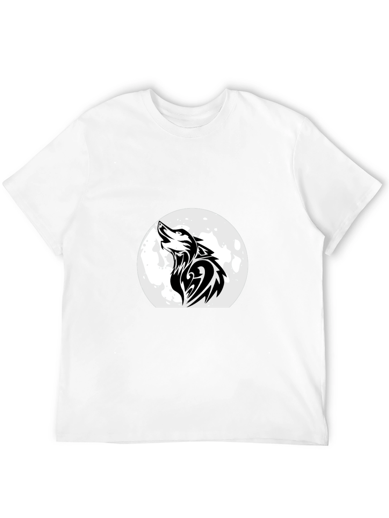 Wolf Howling at Moon Black T-Shirt