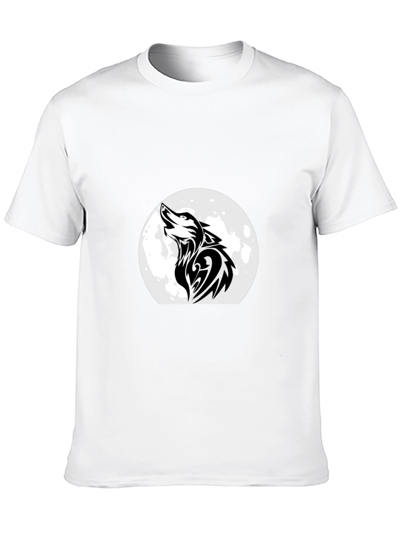 Wolf Howling at Moon Black T-Shirt